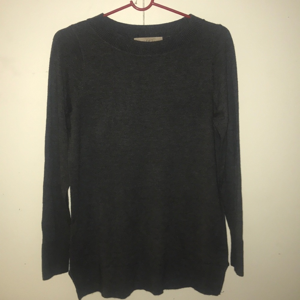 Loft Gray Lightweight Crewneck S